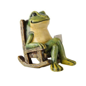 Mini Frog Garden Statue with Solar Light, Fairy Garden Outdoor Decor, Patio/Lawn Ornament, 3.89" x 2.36" x 3.93"