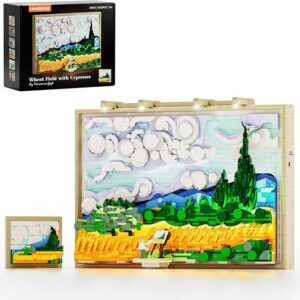 Wheat Field Building Blocks Set with Lights, 3D Wall Art Home & Office Decor, Adult DIY Display Set