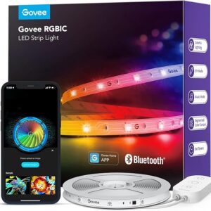 Smart RGBIC LED Strip Lights, 16.4ft Bluetooth App-Controlled, Color Changing DIY Music Sync LED Strip for Bedroom Home Decor