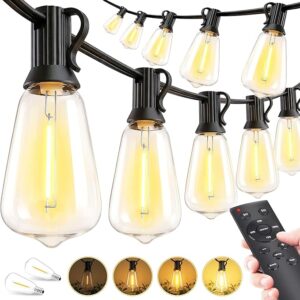 100ft Outdoor String Lights, LED Waterproof Edison Bulb Patio Lights, Shatterproof Dimmable Hanging Lights for Backyard/Gazebo/Porch/Garden/Balcony