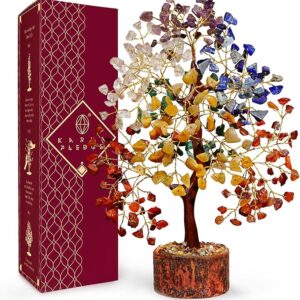 Tree of Life Crystal Decor, Handmade Boho Healing Tree, Desk & Home Decor Gift for Positivity & Good Luck